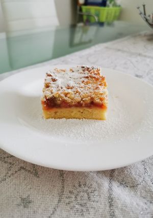 Morzsás epres pite recept fotója