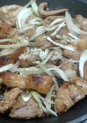 Hình của món Ba rọi chiên áp chảo.