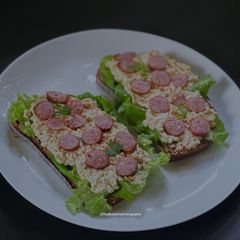 A picture of Egg- Sausage Mayonnaise Sandwich.