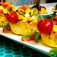 A picture of Katori chaat.