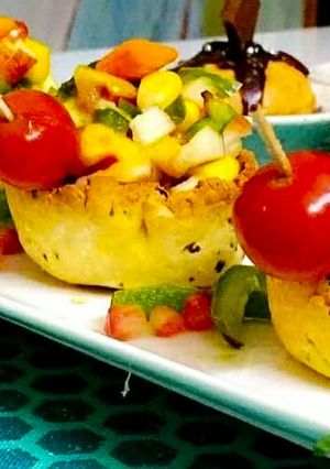 A picture of Katori chaat.