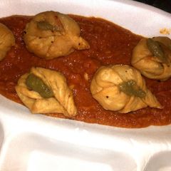 A picture of Wheat flour fried momos.