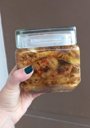 Una foto de Berenjenas en escabeche