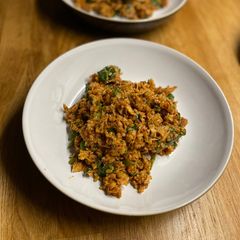 A picture of Spicy tomato “tuna” rice.