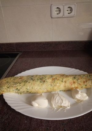 Una foto de Pastel de calabacín enrollado