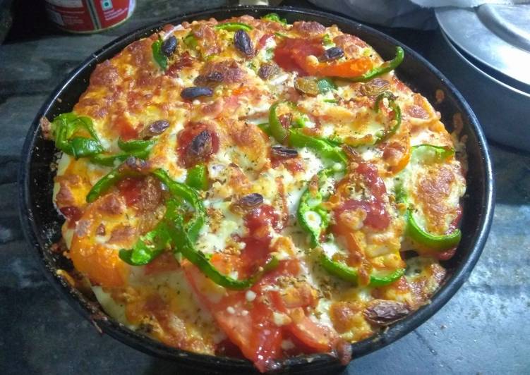 Steps to Make Super Quick Homemade Capsicum onions tomato Pizza