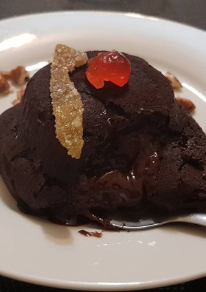 Una foto de Volcán de chocolate