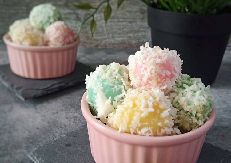 resep cara buat Klepon Kentang Pelangi