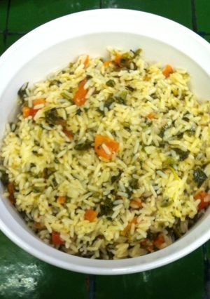 Una foto de Arroz con espinacas