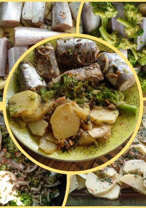 Фото Хек с брокколи и картофелем.