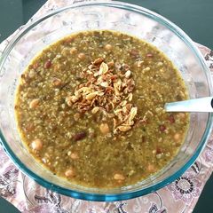 A picture of Easy vegetarian bulgur and beans soup.