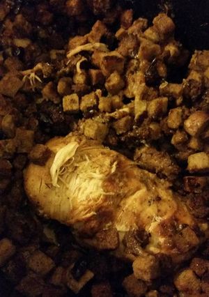 A picture of Big Daddy's Slow Cooker Turkey Breast and Stuffing.