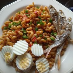A picture of Stir fried macaroni.
