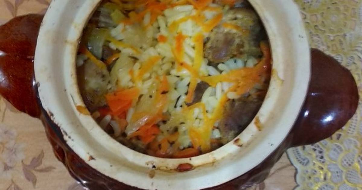 Рецепт рис в горшочках в духовке. Плов в горшочках в духовке. Плов в горшочках