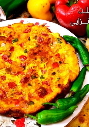 عکسی از دستور "املت پیتزایی" ساده و سریع