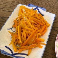 Korean carrot Namul A picture of Korean carrot Namul.