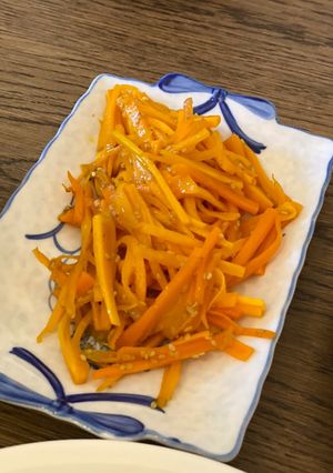 A picture of Korean carrot Namul.