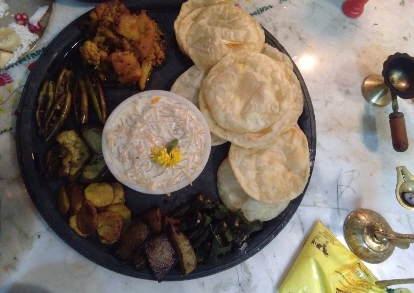 Puja bhog thali