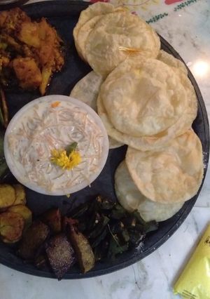 A picture of Puja bhog thali.