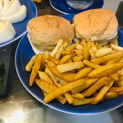 A picture of Shami kabab burger.