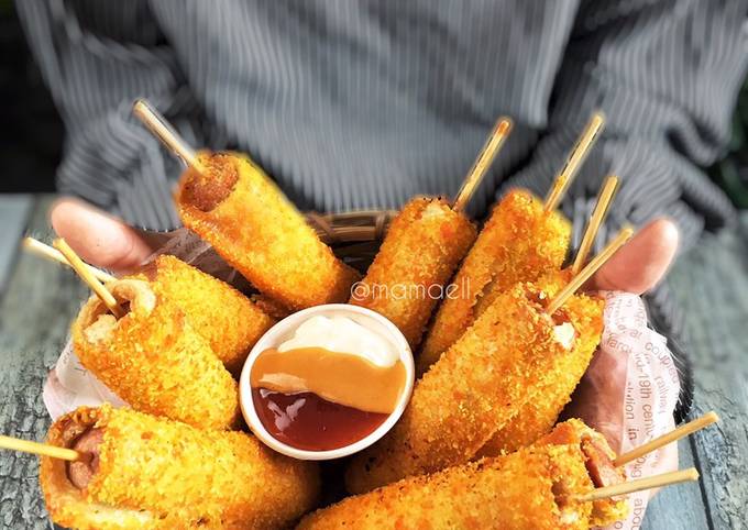 Sosej Keju Mozarella Goreng : corndog stail mamaell