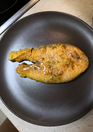 Una foto de Salmón a la naranja