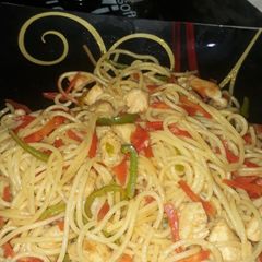 A picture of Chicken spaghetti.