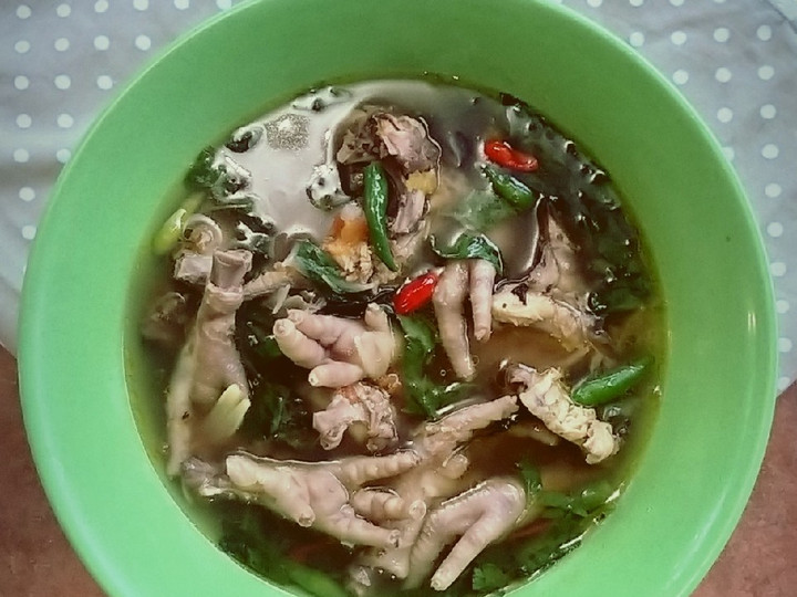 Resep: Asem asem ceker tulang ayam kemangi Rumahan