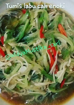 Foto resep Tumis labu siam cah jamur enoki