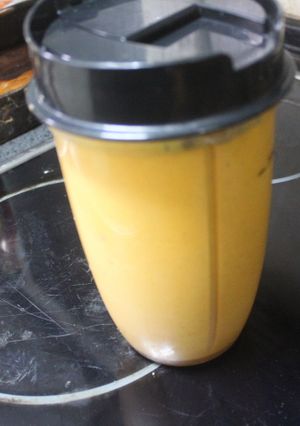 Una foto de Crema de zanahoria y manzana