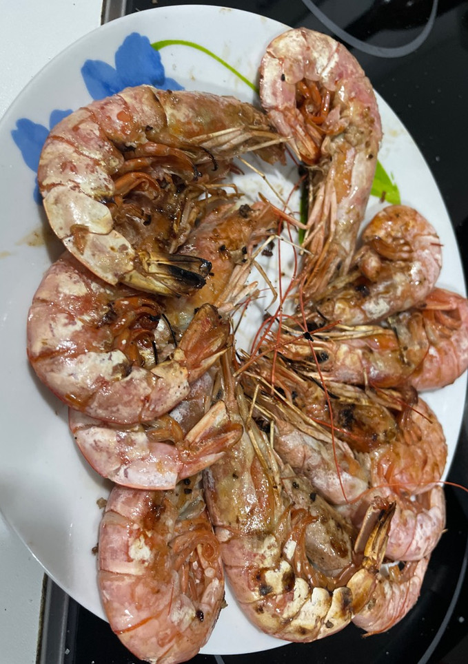 Una foto de Gambas a la plancha especiales