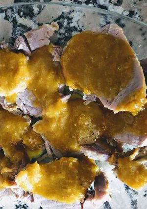 Una foto de Solomillo de cerdo con salsa de naranja