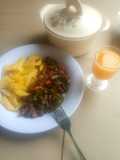 Irish potatoes with liver sauce