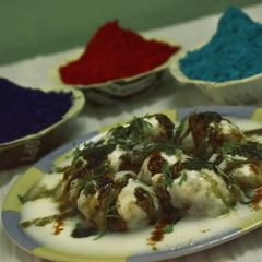 A picture of Moong Dal Dahi Vada.