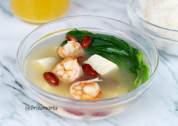 Chinese Shrimp and Tofu Soup / Sup Udang dan Tahu #MenuSehatAnak