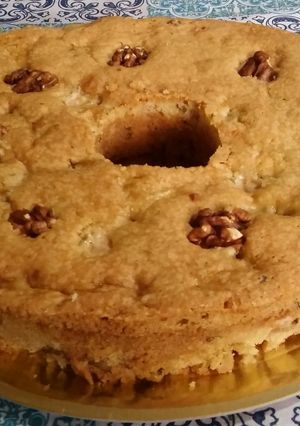 Una foto de Budín de manzana y nuez