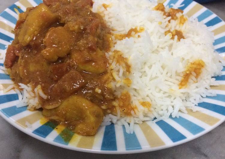 ارز مع فيليه السمك بالكاري