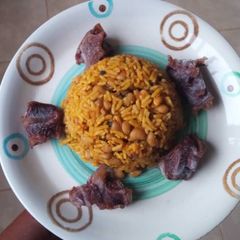 A picture of Rice and beans.