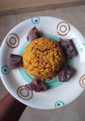 A picture of Rice and beans.
