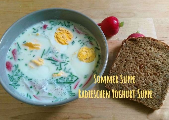 Sommerliche Yoghurt Radieschen Suppe 🥣 mit Ei