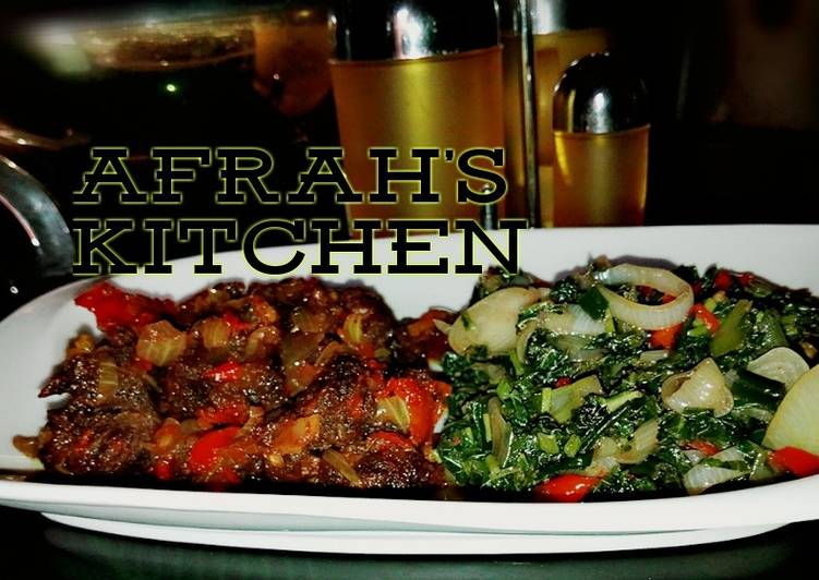 Recipe of Favorite Peppered beef with sauted spinach Cooking Basics for Beginners