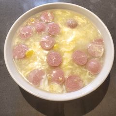 Corn Soup with Chicken Sausage A picture of Corn Soup with Chicken Sausage.
