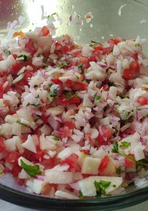 Una foto de Ceviche de Jícama