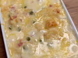 Gratinado de Batatas com Bacon e Ervilhas