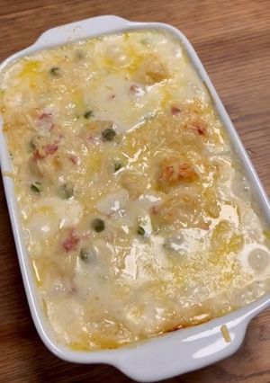 Foto de Gratinado de Batatas com Bacon e Ervilhas