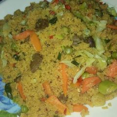 A picture of Fried cous cous.