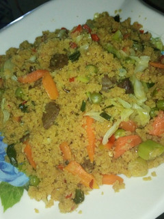 A picture of Fried cous cous.