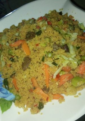 A picture of Fried cous cous.