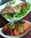 Gà nướng ngũ vị canh sup