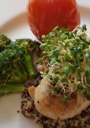 A picture of Baked Chicken With Tricolour Quinoa.